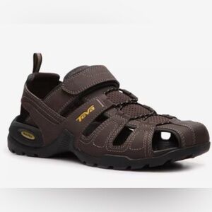 Men’s Teva Brown Tan Forebay Fisherman Sandal Shoes ShocPad Hiking Size 11